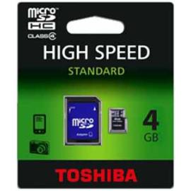 TOSHIBA MicroSD 4GB Class4 Memory Card with Adapter ذاكرة توشيبا 4جيجا للتحميل جميع البيانات مناسبة للكاميرات والجوال